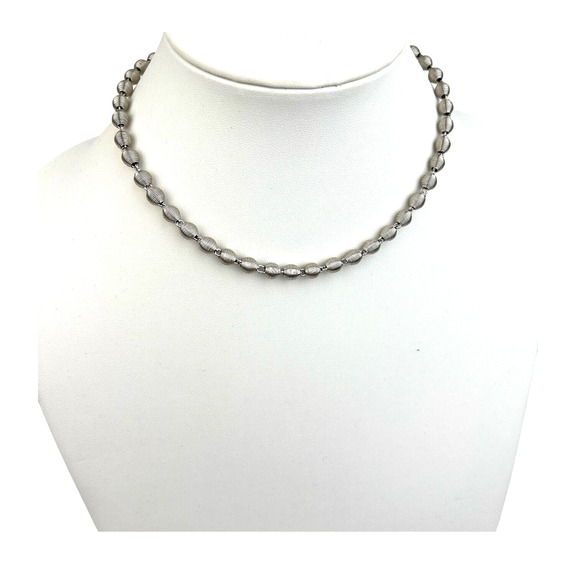 Sarah Coventry Jewelry - Sarah Coventry Silverspin Choker Necklace 1976 Round Modernist Ribbed Bead Vtg